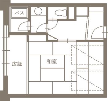 東館ベッド付和室 間取り図